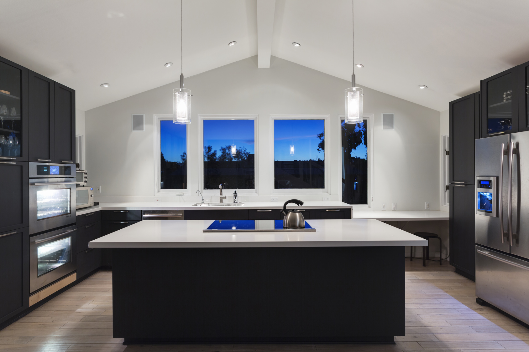 An interior of a rich house kitchen